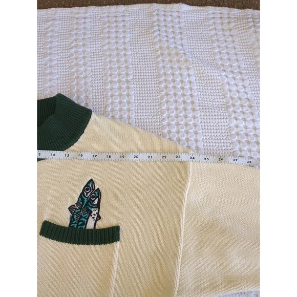 Tombolo The Angler Sweater Knit Pullover Cream Green Sz Large - Picture 7 of 9